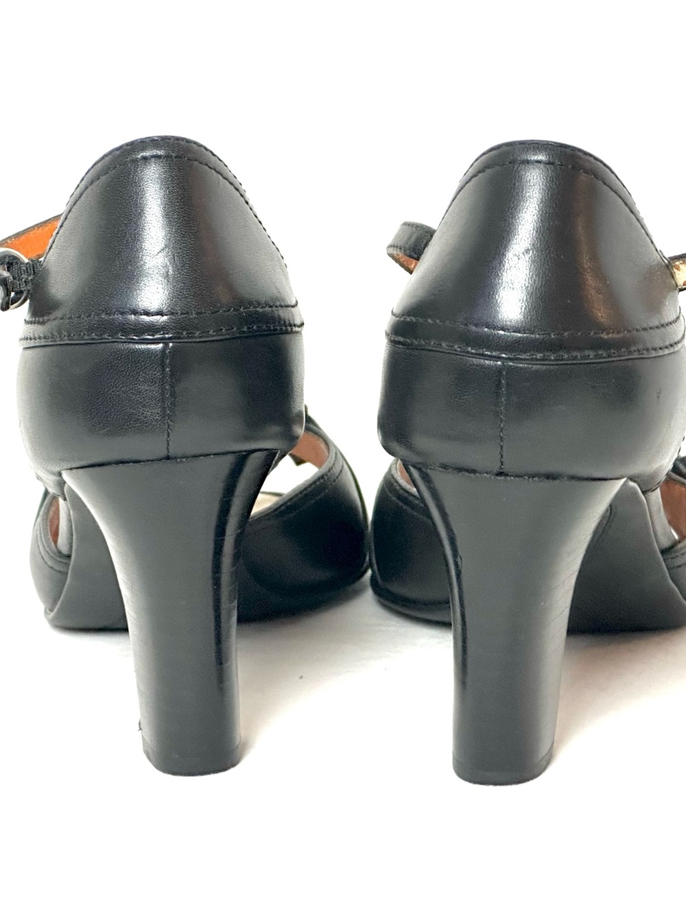 Rockport Open Toe Heels in Black Leather Size 8.5M - Picture 4 of 10